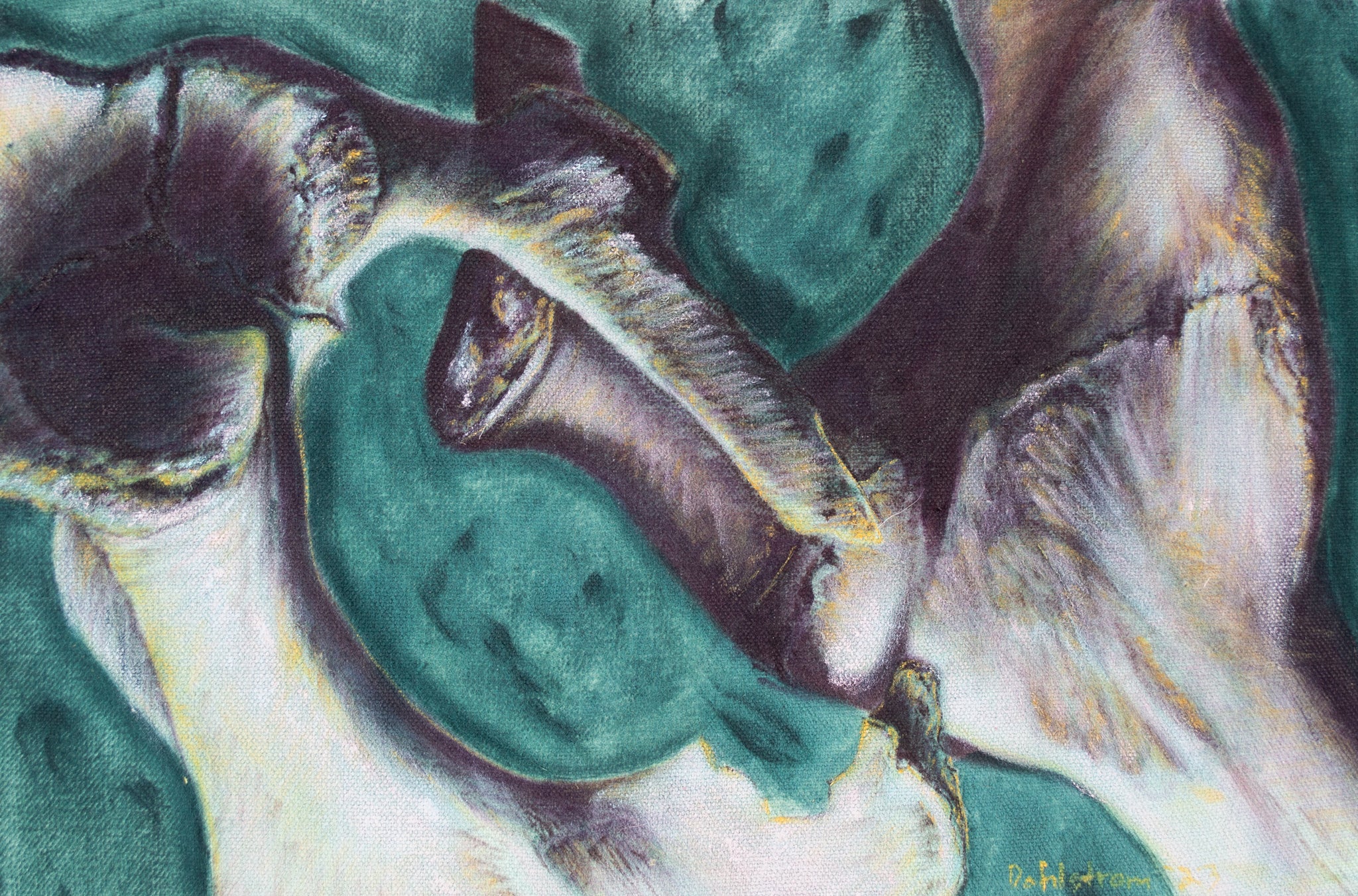 "Green Deer Hip Study No. 1" Original Oil Painting