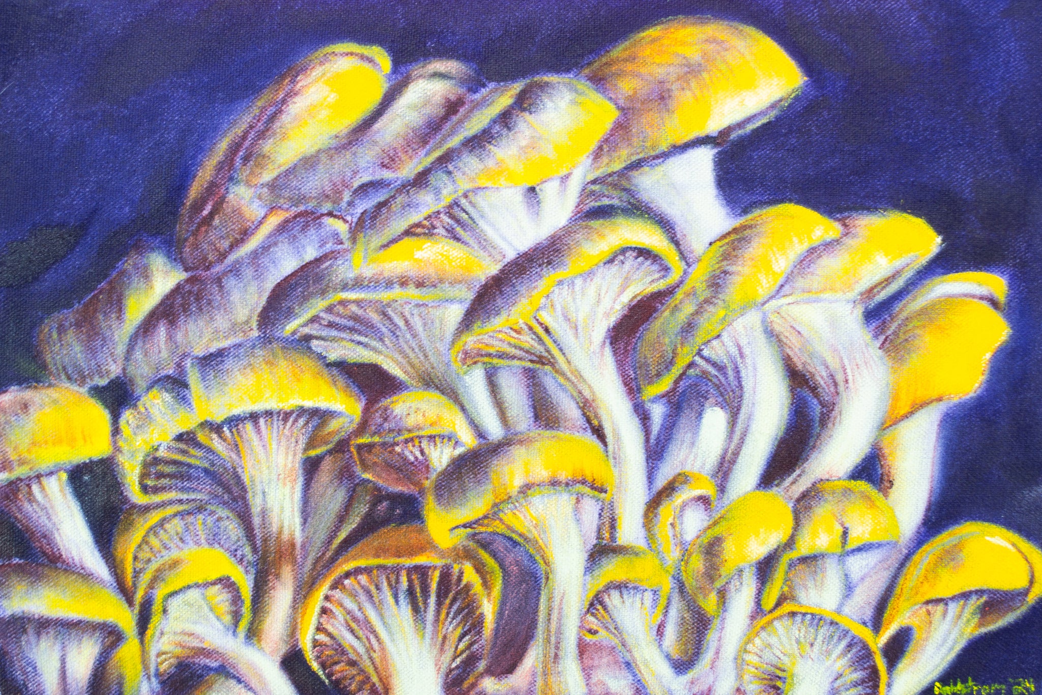 "Violet Mushroom Study No. 1" Original Oil Painting